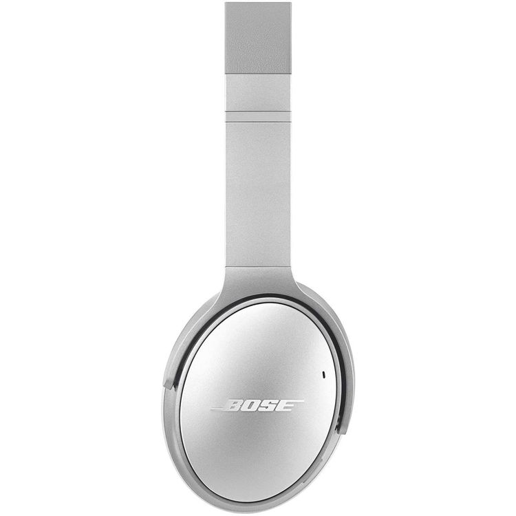 Bose Wireless Bluetooth Headphones with Active Noise Canceling, NFC, 20 Hours Playtime, 2 Hours Charging Time, Bluetooth & 3.5mm 1.2m Audio Cable Connectivity, 2400 to 2483.5 MHz Frequency, 90° Earpiece Swivel, 20dB Bluetooth Transmitter Power, 30.5cm Micro-USB Charging Cable, LED Indicator - Silver