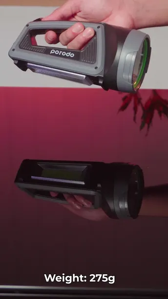 Lifestyle By Porodo 2-in-1 Outdoor Torch & Lamp - Black (PD-LS2IN1TSL)