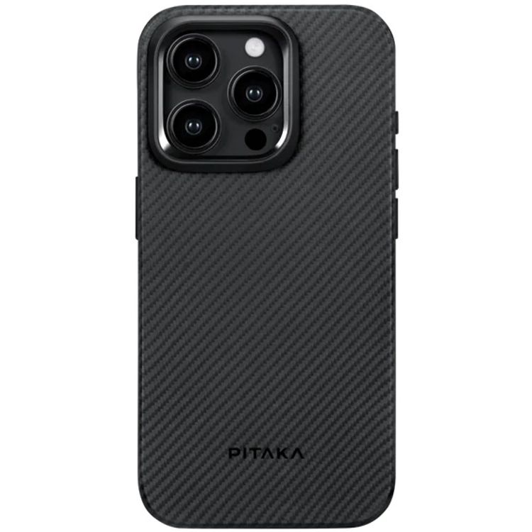 Pitaka MagEZ Case 4 for iPhone 15 Pro Max (6.7") - Black/Grey Twill