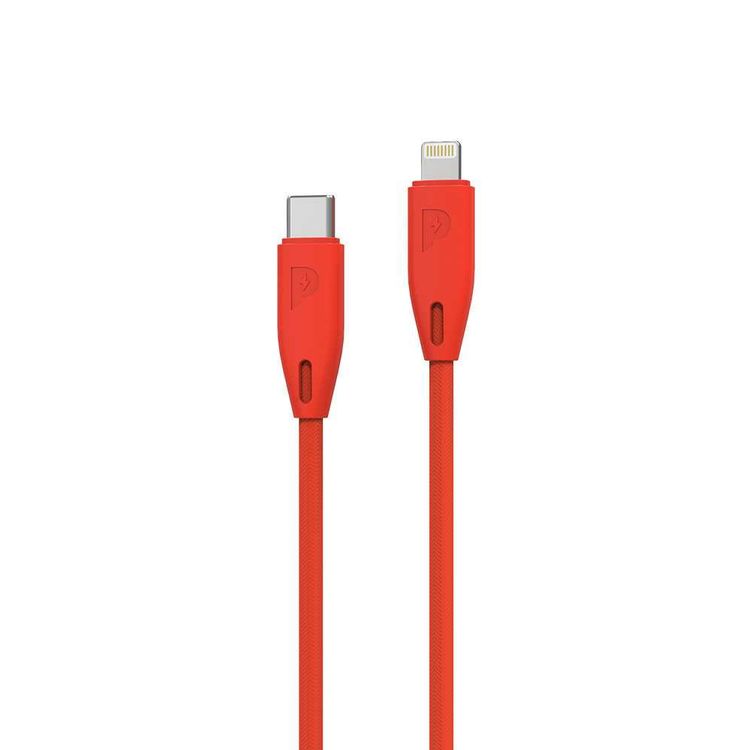 Powerology Fast Charging Cable, [MFi Certified] USB C to Lightning Braided Fast PD Charge 1.2 meter / 4 feet with iPhone 12 Pro Max/12 Mini/12, 11 Pro Max/11 Pro/11, XS Max/XS/XR/X, 8 Plus/8 (Red)