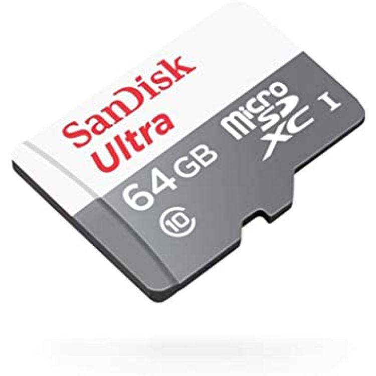SanDisk 64Gb Ultra Microsdxc + Sd Adapter 100Mb/S Class 10 Uhs I Sdsqunr 064G Gn3Ma, SDSQUNR 064G GN3MA - White