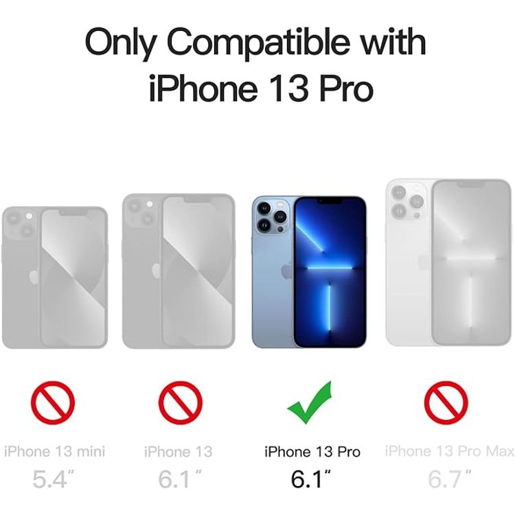 Green Lion Matte MagSafe Case for iPhone 13 Pro ( 6.1" ), Durable, Non-Yellowing, Magnetic precision, Metallic Camera Frame - Blue