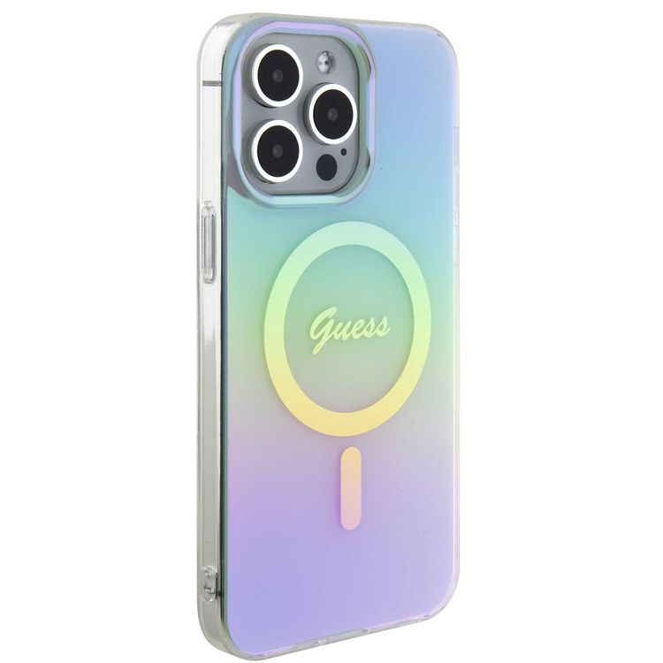 Guess IML Magsafe Case  - Turquoise - iPhone 15 Pro