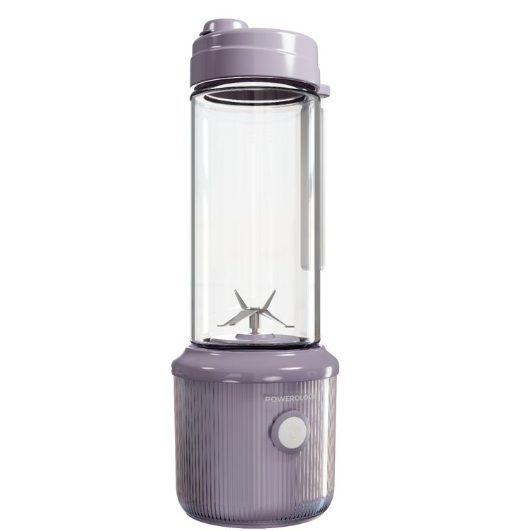 Powerology Press & Refresh Portable Blender with 450mL Capacity, 126W Motor Power, Sharp Steel Blades, Leakproof, BPA-Free Material, 16500RPM Motor Speed - Lavender