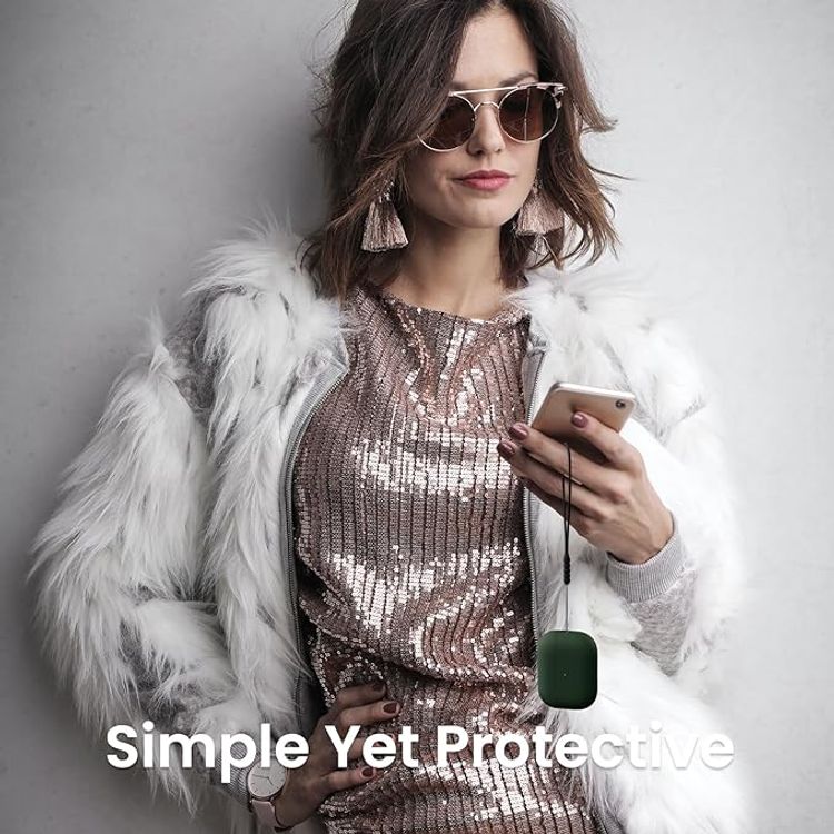 Ahastyle Premium Silicone Protective Case Compatible for AirPods Pro - Shock & Impact Drop Protection Cover - Scratch Resistance -  Dustproof Case - Midnight Green