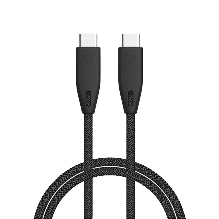  Powerology Braided USB-C to USB-C Cable - 2m / 6.6ft - Black - 2M