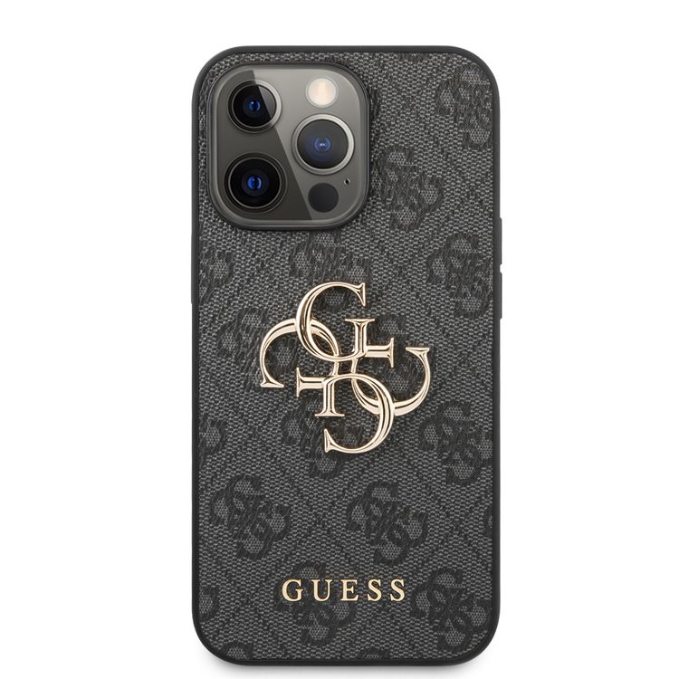 CG MOBILE Guess PU Leather 4G Big Metal Logo Compatible for iPhone 13 Pro Max (6.7") Anti-Scratch, Easy Access to All Ports, Shock Absorption & Drop Protection