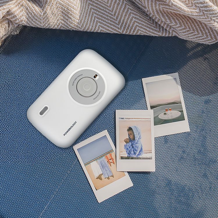 طابعة باورولوجي فيفانت ميني الحرارية مع خرطوشة طباعة فورية، بدقة 300 نقطة في البوصة، سرعة طباعة 40 ثانية لكل ورقة، عرض ورق 5.5 سم، سعة بطارية 800 مللي أمبير، 20 قطعة من الفيلم، حجم الفيلم 2.2×3.4 إنش، طبقة خاصة من الطلاء، حساسية عالية للحرارة - أبيض