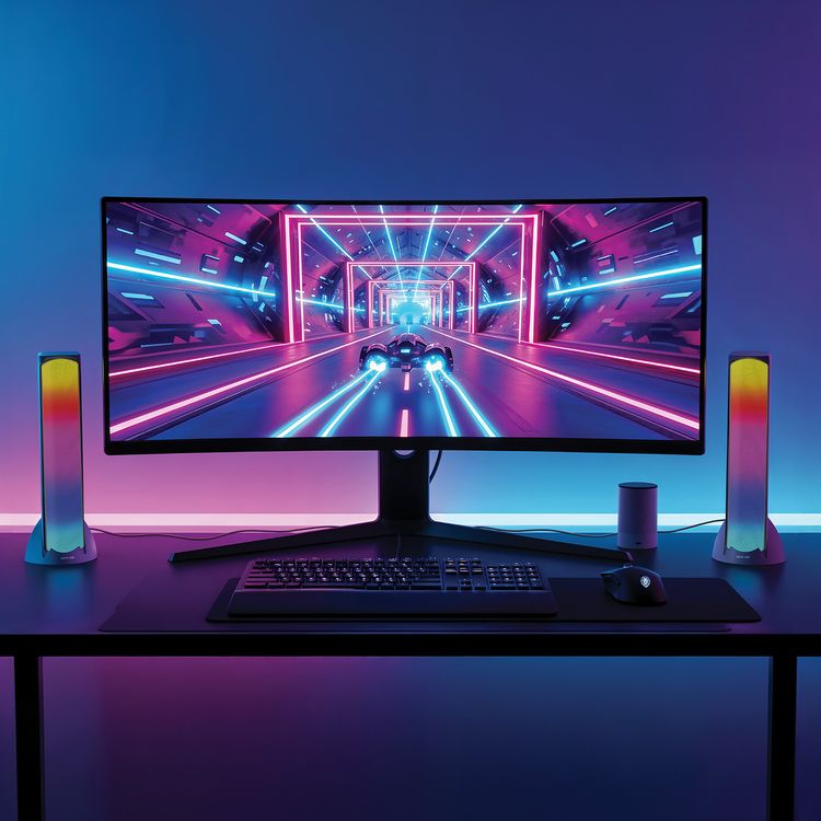 Green Lion Soundray Gaming Speakers with Plug & Play, AUX Mode, Lag-Free, Dual Play Modes, 10W Power, USB-A Interface, In-Line Control, Hi-Fi Sound, 8-Modes RGB Lights, Bluetooth Version 5.3, Gaming, 160cm Cable Length, 10m Transmission Range - White