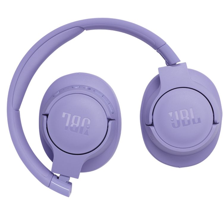 JBL Pure Bass Sound Wireless Over-Ear Headphones, Hands-Free Call, Detachable Cable, Built-in Microphone, Adaptive Noise Cancelling - Purple