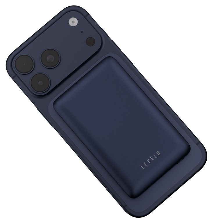 Levelo Vence 10000mAh Power Bank with Qi2.2 Technology, 25W Wireless Charging, Type-C Input & Output Port, Ultra-Strong Magnets, Pocket-Friendly, Travel-Ready, Type-C to Type-C Cable Included, Fast Charging, Ultra-Compact Design, Consistent Power - Blue