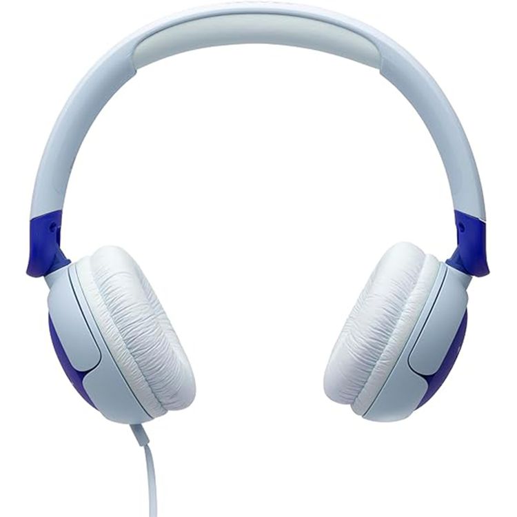 JBL Junior 320 Wired On-Ear Headphones for Kids with JBL Sticker Set, Lightweight, Built-In Microphone, Ultra Portable, 3.5mm Audio Jack, 45° C Maximum Operation Temperature - Blue