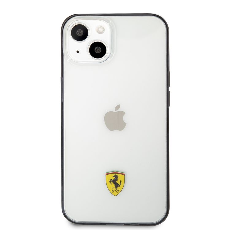CG MOBILE Ferrari Transparent Case Print Logo Compatible for iPhone 13 Pro Max (6.7") Scratches Resistant, Easy Access to All Ports, Drop & Shock Absorption Protective Back Cover Suitable with Wireless Charging Officially Licensed