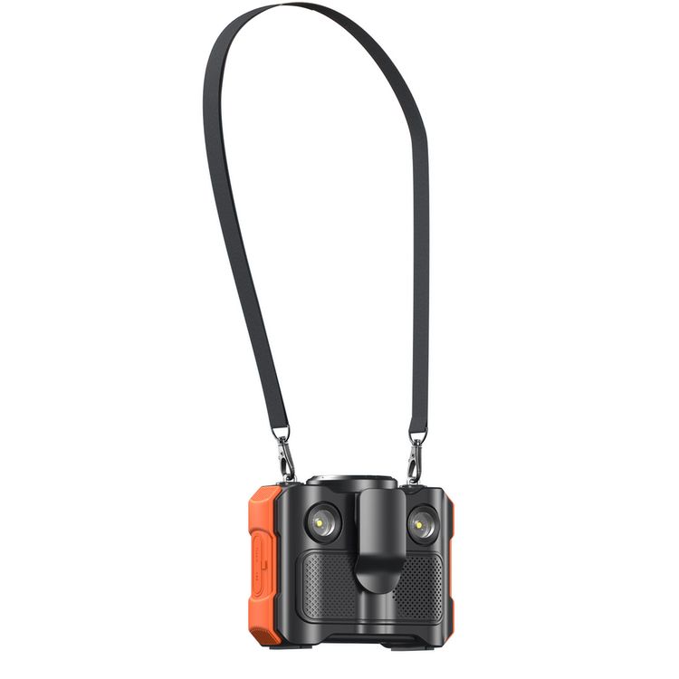 Porodo Lifestyle 800mAh Bluetooth Waist Fan with LED Headlight Function, Bluetooth Music Streaming, Adjustable Cooling Breeze, Comfortable Lanyard, 8000mAh Battery Capacity - Black