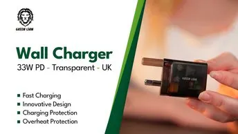 Green Lion Transparent Wall Charger in UAE |  Charging Protection - Black Color | (GNTRWC33WBK)