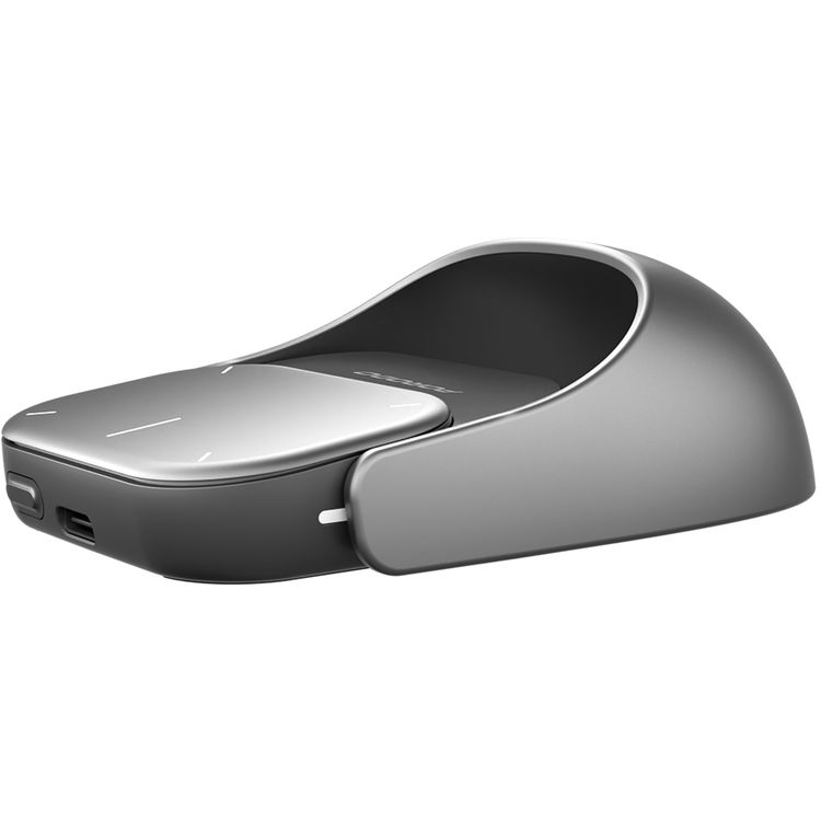 Porodo Vireo Smart Wireless Mouse for Desktop & Presentation, Spotlight Indicator Light, Adjustable DPI, 450mAh Battery Capacity, 2.5 Hours Charging Time, 20 Days Working Time, Bluetooth Version 5.0, Windows & MacOS Compatibility - Gray