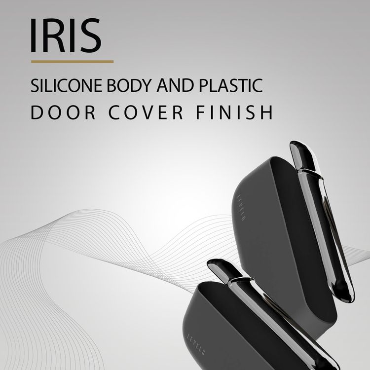 غطاء سيليكون Levelo Iris Pro لجهاز IQOS ILUMA 2023، مقاوم للانزلاق، ملمس ناعم من السيليكون، مقاوم للصدمات والماء والغبار، بتغطية باب بلاستيكية، نحيف للغاية - أسود