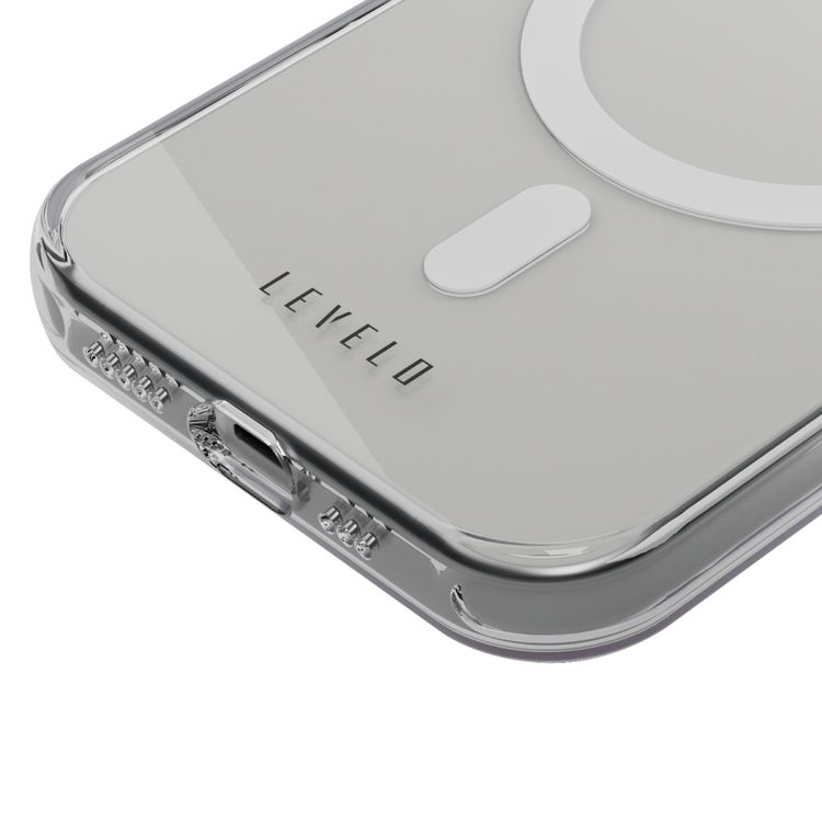 غلاف صلب من Levelo Allure PC لجهاز iPhone 15 Pro Max - شفاف مدخن