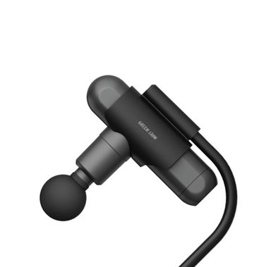 Green Lion Long Handle Massage Gun with 5 Interchangeable Heads, Up to 2 Hours Working Time, 4-Level Speed, Blood Circulation Increase, 1000mAh Battery Capacity - Black