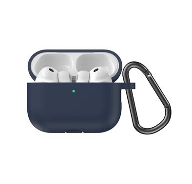 جرين ليون برلين سيريز غطاء سيليكون لأيربودز برو 3 مع كاربينر معدني محمول، حماية كاملة 360°، ملاءمة سلسة، ملمس ودي للبشرة، تصميم قطعة واحدة، مقاوم للخدوش، مقاوم للصدمات - أزرق