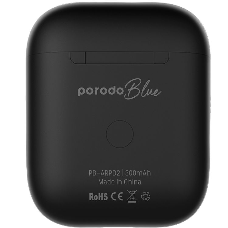 Porodo Blue Deep Bass Wireless Earbuds 2, One-Step Pairing, Comfortable Fit, Independent Earbuds, Touch Control, Deep Bass - Black