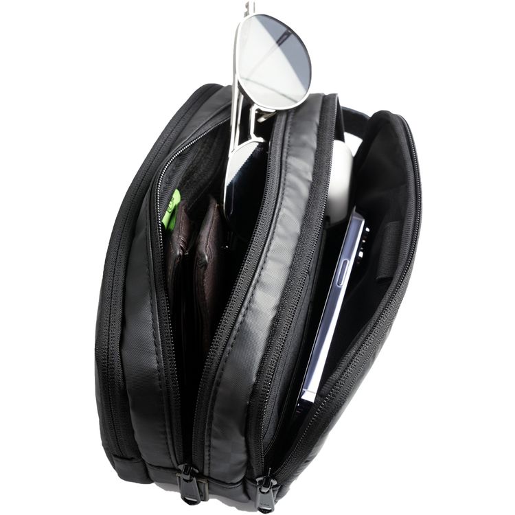 Green Lion Elegant Pouch with 600D Polyester & Leather Trim Material, Multifunctional Storage, Head Hang for Easy Carrying, Waterproof -  Gray / Black