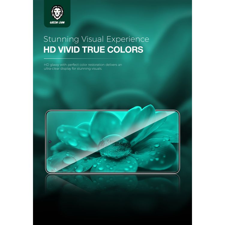 Green Lion 9H Cystal Shield with Seamless Fit, Grease Resistance, Anti Scratch, Full Coverage, Dust-Proof Mesh, Shockproof Design, HD Crystal Clear, Compatible with S26 Plus Devices - Clear