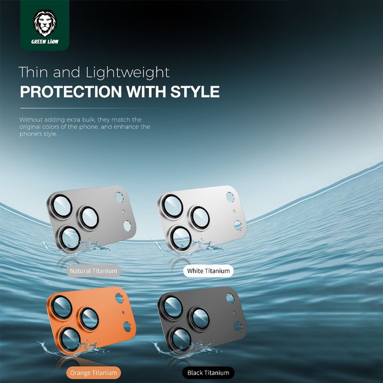 Green Lion Camera Lens Pro for iPhone 17 Pro, HD Clarity, Anti-Scratch, Anti-Fingerprint, Nano Absorption, Aluminum Lenses, Innovative Design, Easy Installation - Blue Titanium