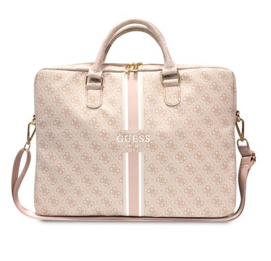 Guess Laptop Bag with 4G Stripes Pattern - 16" - Pink