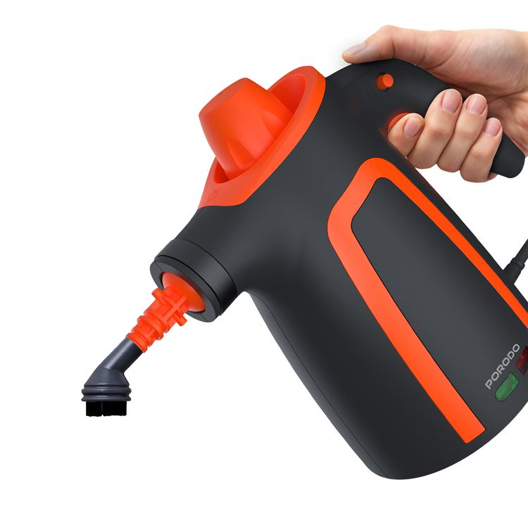 منظف البخار متعدد الأسطح من بورودو لايف ستايل بسعة خزان ماء 350 مل، درجة حرارة بخار ساخن 110 درجة مئوية، ملحقات متخصصة، زناد حسب الطلب - أسود