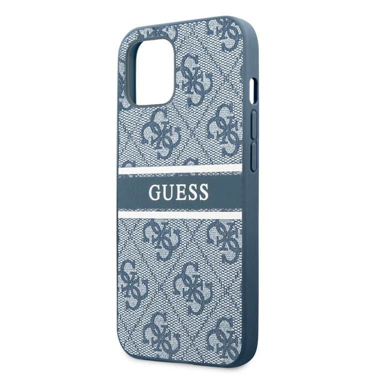 CG MOBILE Guess 4G PU Leather Case with Printed Stripe Compatible for iPhone 13 (6.1") Anti-Scratch, Easy Access to All Ports, Shock Absorption