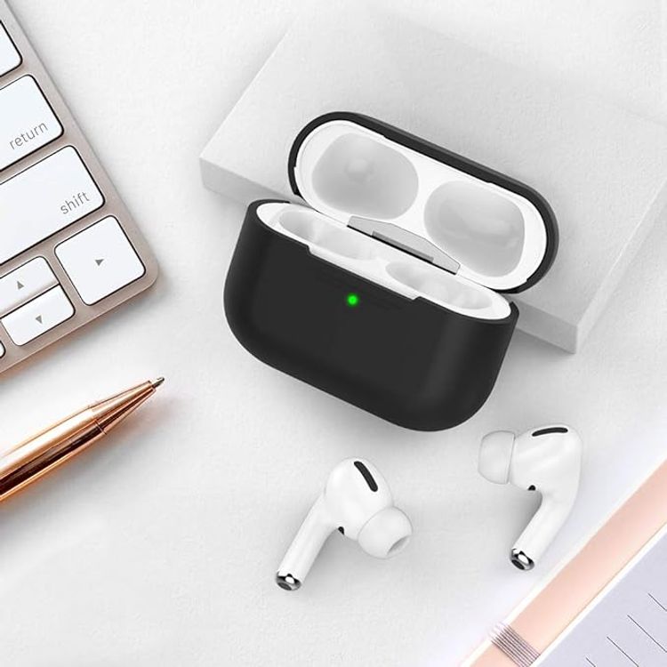 Ahastyle Premium Silicone Protective Case Compatible for AirPods Pro - Shock & Impact Drop Protection Cover - Scratch Resistance -  Dustproof Case - Black