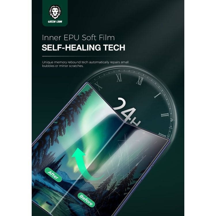 Green Lion Fold Clear Protection Pack for Z Fold 7 with Maximum Coverage, Self-Healing Tech, Highly Responsive & Touch Sensitive, Anti-Scratch, Keep HD Clarity - Clear