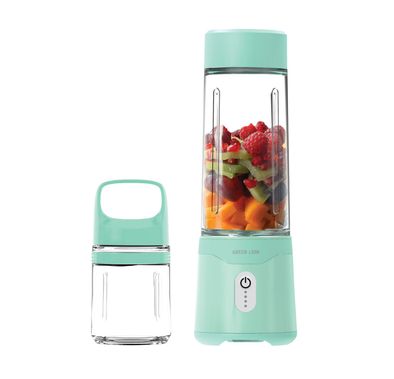 Green Lion Summer Mate Portable Blender,  350mL/500mL Capacity, 3-5 Hours Charging Time, 18000rpm Motor Speed, 30s Single Blending Time, Type-C Charging Port - Green