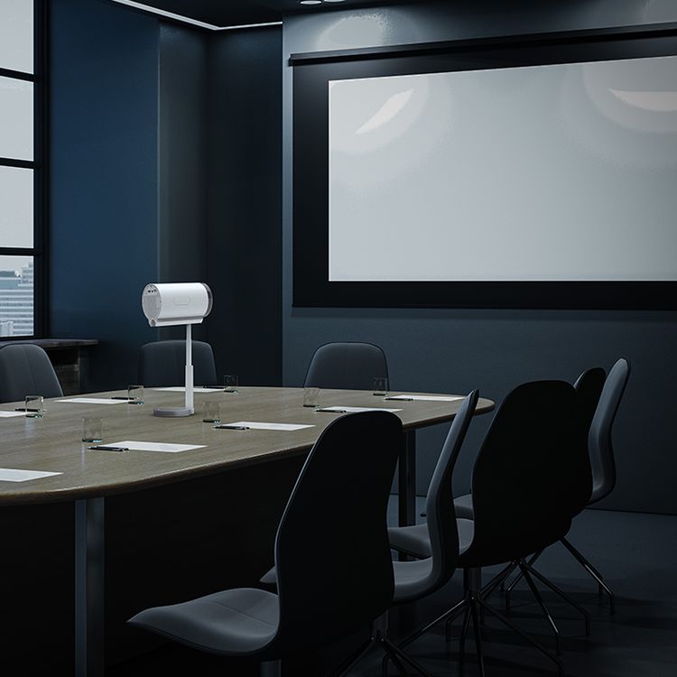 Porodo Lumos Smart HD Projector with Adjustable Telescopic Stand, 100" Ultra Wide Screen, Android 13, Remote Controller, 2.69" LCD Panel Size, ×1 HD Multimedia & ×1 USB-A & ×1 Audio Inerface, 50"-100" Projection Size, 1.2-4m Projection Distance, Cinematic Screen Viewing - White