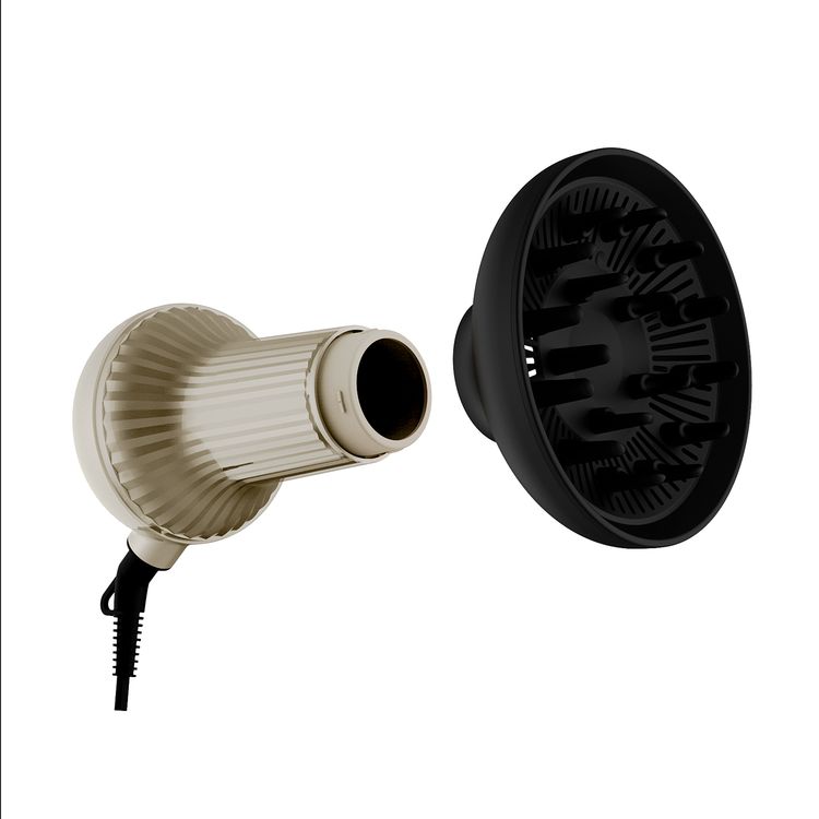 Porodo Portable High-Speed Hair Diffuser & Dryer for Curly Hair, 2 Wind Speeds, 3 Temperature Modes, 800W Rated Power, 16800RPM Motor Speed, 360° Swivel Cord, Over-Heating Protection - Black / Gold