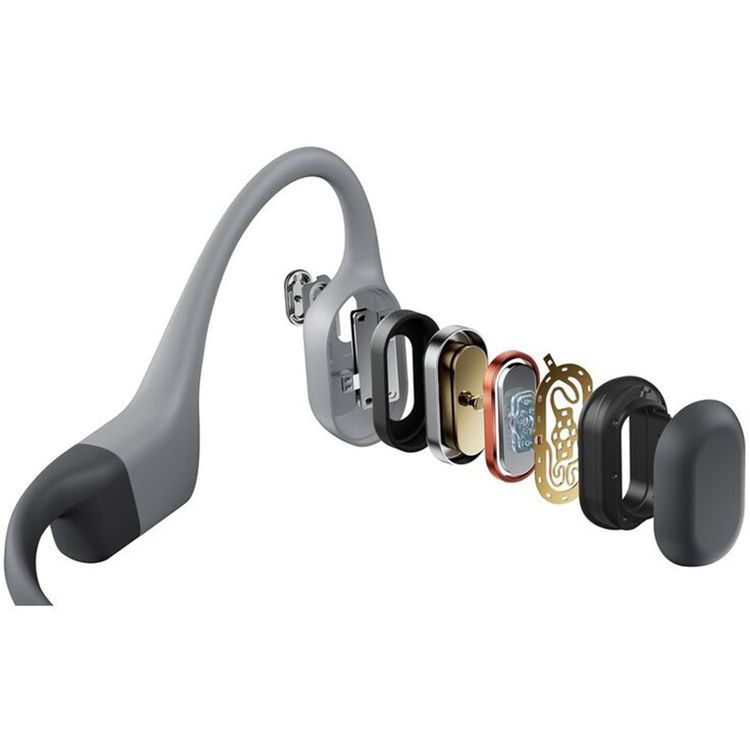 Shokz Openswim Pro Headphones with Dual Noise Reduction Technology, Crystal Clear Calling, Silicone Rubber Carrying Case, 9 Hours Battery Life - Gray