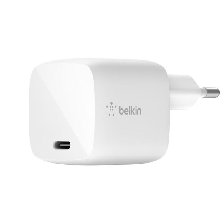 Belkin Boost Charge USB-C GaN Wall Charger 30W EU Fast Charging Adapter - White