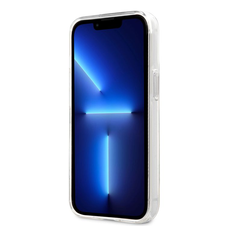 CG MOBILE BMW M Collection PC/TPU Hard Case Vertical Blue Line & Black Stripe compatible with iPhone 13 Pro Max (6.7") Shock Absorption, Officially Licensed - Transparent