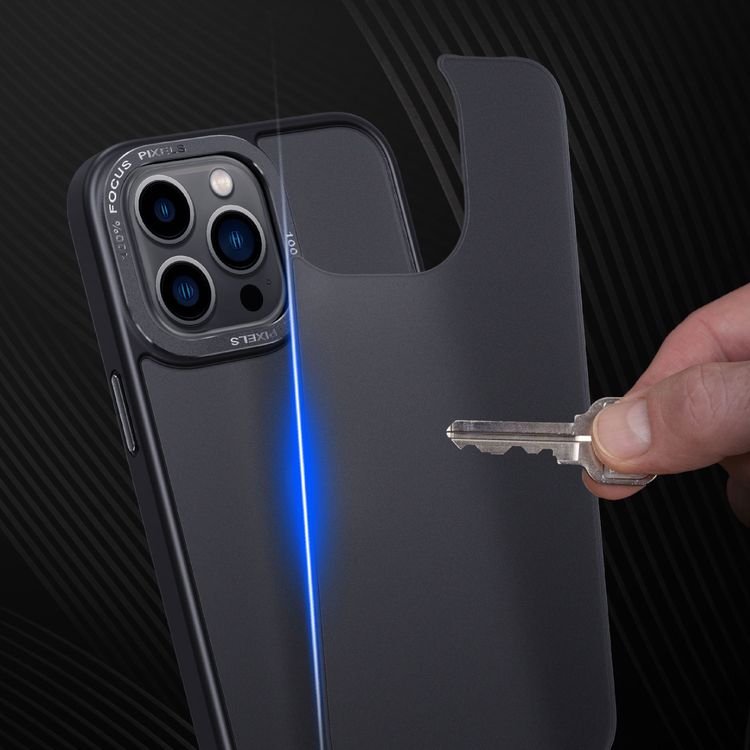 Comma Joy Elegant Metal Frame Anti-Shock Case for iPhone 14 - Black