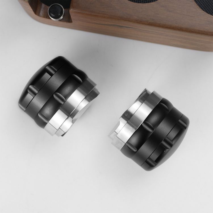 LePresso Coffee Distributor Lavelling Tool, Stainless Steel SUS304 & Alloy Material, Compatible with 58mm Portafilter Baskets, Four-Angled Slopes Design - Black