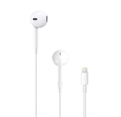 Apple EarPods In-Ear Wired Headphones with Lightning Connector, Built-in Buttons, Deep Rich Bass, Protected from Sweat and Water, Hands Free Calls - White