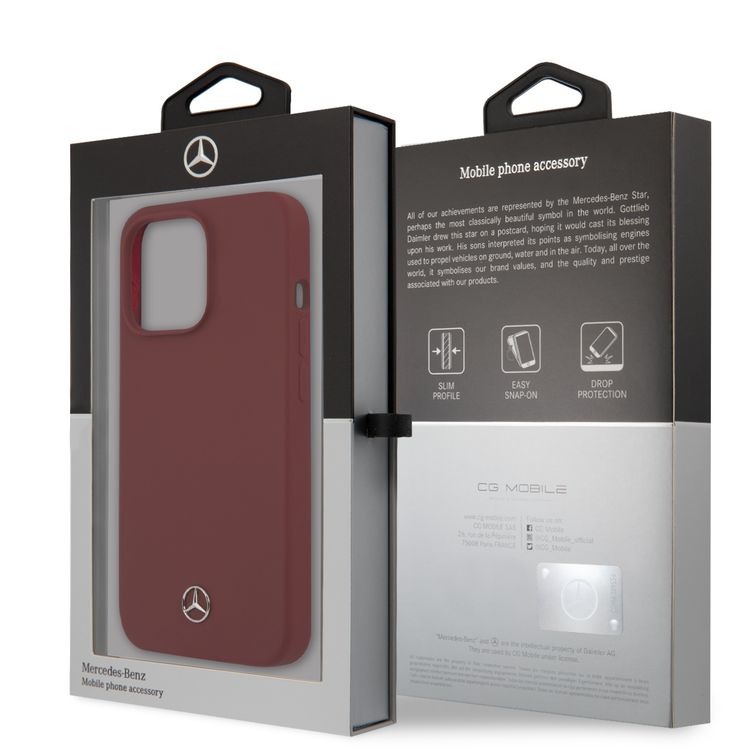 CG MOBILE Mercedes Benz Liquid Silicone Case with Microfiber Lining Compatible for iPhone 13 Pro (6.1")  Anti-Scratch, Easy Access to All Ports, Drop Protection