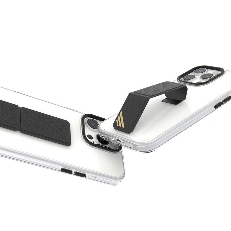 Levelo Morphix Clara Case for iPhone 16 Pro, Hybrid Material, Impact-Resistant Corners, Built-in Leather Grip, Metal Camera Ring - Black