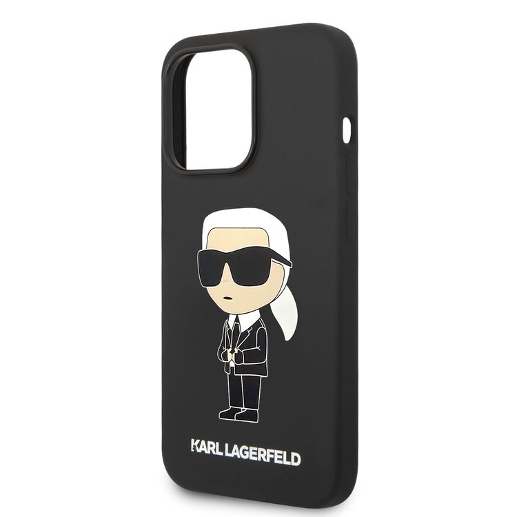 Karl Lagerfeld Magsafe Liquid Silicone Case With Ikonik NFT Logo iPhone 14 Pro Max - Black