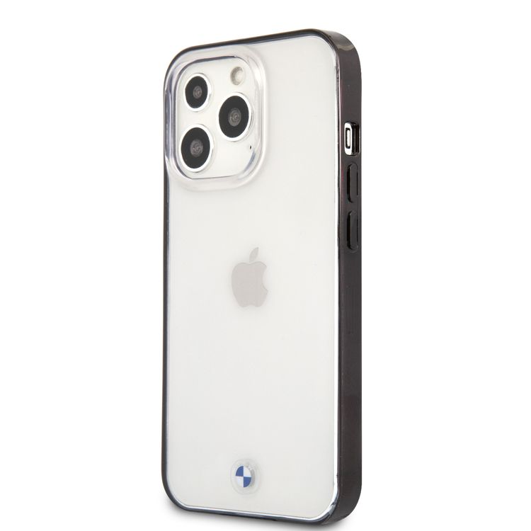 CG MOBILE BMW PC/TPU Transparent Hard Case with Edges Compatible for iPhone 13 Pro (6.1") Easy Access to All Ports, Anti-Scratch - Black