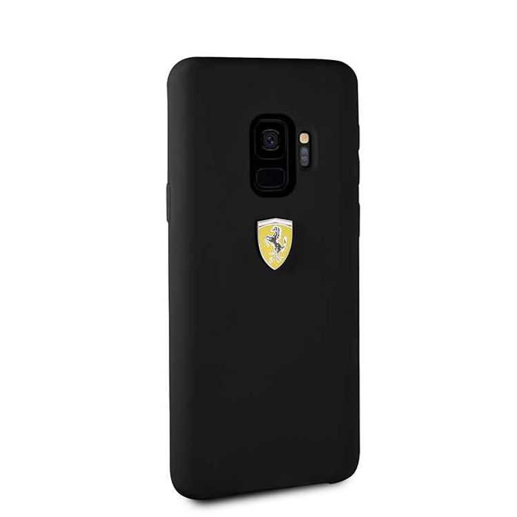 CG MOBILE Ferrari SF Silicone Phone Case Compatible for Samsung Galaxy S9 | Protective Mobile Case Officially Licensed - Black