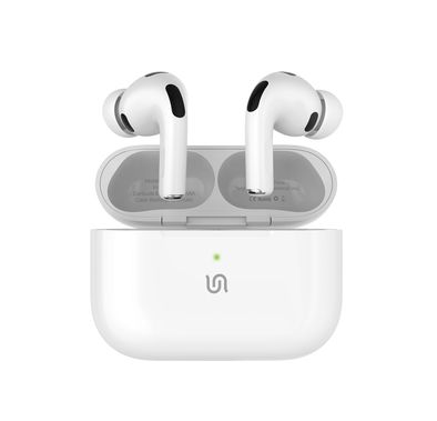 Porodo ENC Earbuds Pro III, 13mm Driver Size, 300mAh Charging Case & 30mAh Earbuds Battery, 25dB Noise Reduction, Voice Assistant, Up to 5 Hours Play Time, 25m Transmission Range - White