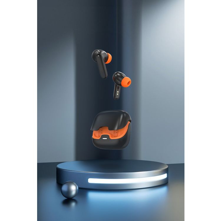Green Lion Florence True Wireless Earbuds with Touch Control, Low Latency Mode, Voice Assistant, Quad -Mic with ENC Technology, Gaming Mode, Up to 6 Hours Play Time, 100 Hours Standby Time, Type-C Charging Port, Above 10m Transmission Range - Black