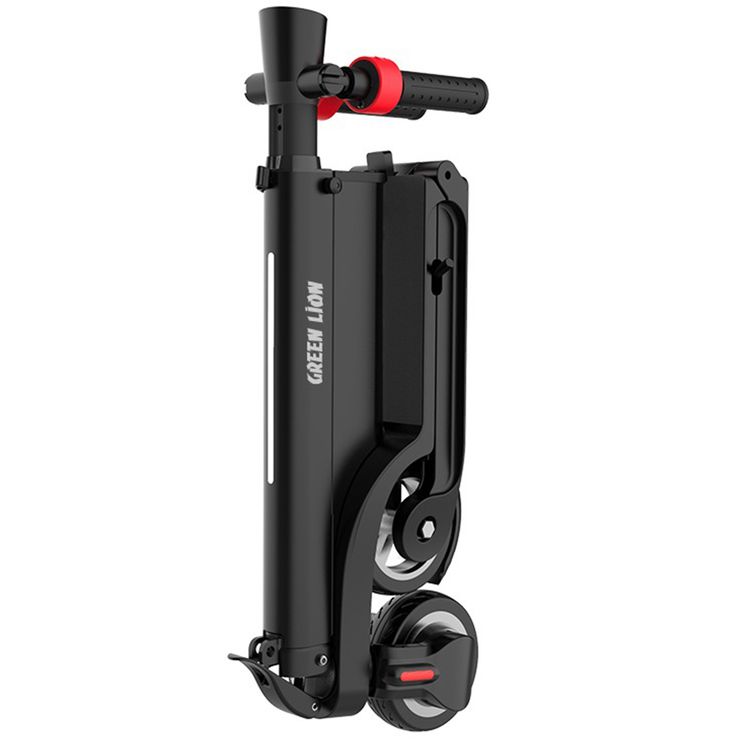 Green Lion GBK-Compact E-Scooter with 100kg Maximum Load Capacity, LED Digital Display, Electronic & Pedal Brakes, 25km/h Maximum Speed, Cruise Control - Black